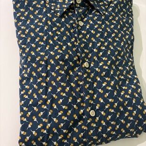 Zara Mens  Long Sleeve Floral  Shirt Regular Fit XL